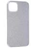 Силиконовый чехол Glitter colors для iPhone 14 Plus / 15 Plus серебряный