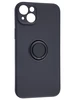 Силиконовый чехол Stocker edge для iPhone 14 Plus / 15 Plus черный с кольцом