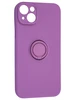 Силиконовый чехол Stocker edge для iPhone 14 Plus / 15 Plus розовато-лиловый с кольцом