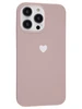 Силиконовый чехол Warm heart для IPhone 14 Pro Max карамельный розовый