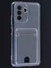 Силиконовый чехол Cardhold для Huawei Nova Y70 (Plus) прозрачный (с вырезом для карт)