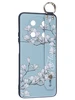 Силиконовый чехол Flower для Huawei Nova Y90 Цветение магнолии (с ручкой) голубой