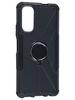 Пластиковый чехол Shockproof для Tecno Pova 3 черный с кольцом