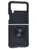 Пластиковый чехол Kickstand для Samsung Galaxy Z Flip 4 5G черный с кольцом
