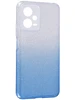 Силиконовый чехол Glitter Colors для Xiaomi Poco X5 / Redmi Note 12 5G градиент серебро-голубой