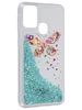 Силиконовый чехол Brilliant sand для Samsung Galaxy M31 Яркая бабочка (бирюзовое конфетти)