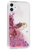 Силиконовый чехол Brilliant sand для iPhone 11 Золотая бабочка розовые сердца