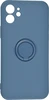 Силиконовый чехол Stocker edge для iPhone 12 синий с кольцом
