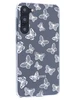 Силиконовый чехол Clear для Samsung Galaxy S23 Plus белые бабочки