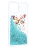 Силиконовый чехол Brilliant sand для Samsung Galaxy M33 Яркая бабочка (бирюзовое конфетти)