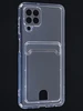 Силиконовый чехол Cardhold для Samsung Galaxy A22 прозрачный (с вырезом для карт)