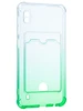 Силиконовый чехол Gradient color для Samsung Galaxy A10 зеленый (с вырезом под карту)