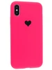 Силиконовый чехол Silicone Hearts для iPhone X, XS, 10 фуксия