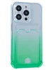 Силиконовый чехол Gradient color для iPhone 14 Pro зеленый
