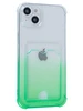 Силиконовый чехол Gradient color для iPhone 14 Plus / 15 Plus зеленый
