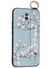 Силиконовый чехол Flower для Huawei Mate 20 Lite Цветение магнолии (с ручкой) голубой