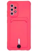 Силиконовый чехол Pocket для Samsung Galaxy A52 персиково-красный с карманом под пластиковые карты