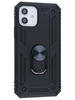 Пластиковый чехол Magnetic shock для iPhone 12 черный с кольцом