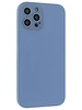 Силиконовый чехол Glass для iPhone 12 Pro Max серо-голубой