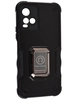 Пластиковый чехол Full protection для Vivo Y33s / Y21 черный с подставкой и магнитным держателем