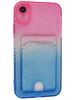 Силиконовый чехол Tinsel для iPhone XR розово-голубой (вырез под карту)