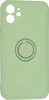 Силиконовый чехол Stocker edge для iPhone 12 оливковый с кольцом