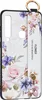 Силиконовый чехол Flower для Samsung Galaxy A9 2018 A920F Цветущая роза (с ручкой) белый