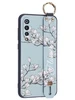 Силиконовый чехол Flower для Xiaomi Mi 9 SE Цветение магнолии (с ручкой) голубой