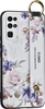 Силиконовый чехол Flower для Huawei Honor 30 Цветущая роза (с ручкой) белый