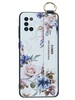 Силиконовый чехол Flower для Samsung Galaxy A21s Цветущая роза (с ручкой) белый