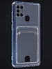 Силиконовый чехол Cardhold для Samsung Galaxy A21s прозрачный (с вырезом для карт)