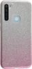 Силиконовый чехол Glitter Colors для Xiaomi Redmi Note 8 (2021) градиент серебро-розовый