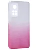 Силиконовый чехол Glitter Colors для Xiaomi Mi 10T (Pro) градиент серебро-розовый