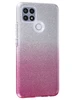 Силиконовый чехол Glitter Colors для Oppo A15 / A15s градиент серебро-розовый