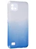 Силиконовый чехол Glitter Colors для Realme C11 (2021) градиент серебро-голубой