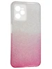 Силиконовый чехол Glitter Colors для Realme C35 градиент серебро-розовый