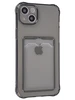 Силиконовый чехол Card Case для iPhone 14 Plus / 15 Plus прозрачный черный