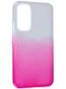 Силиконовый чехол Glitter Colors для Samsung Galaxy A54 градиент серебро-розовый
