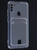 Силиконовый чехол Cardhold для Samsung Galaxy M11 прозрачный (с вырезом для карт)