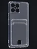 Силиконовый чехол Cardhold для Huawei Honor X8 4G прозрачный (с вырезом для карт)