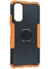 Пластиковый чехол Shockproof для Tecno Pova 3 оранжевый с кольцом