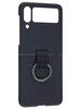 Пластиковый чехол Silicone Flip для Samsung Galaxy Z Flip 4 5G черный с кольцом