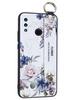 Силиконовый чехол Flower для Huawei Nova 3 Цветущая роза (с ручкой) белый
