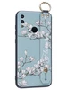 Силиконовый чехол Flower для Huawei Y7 2019 Цветение магнолии (с ручкой) голубой