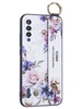 Силиконовый чехол Flower для Xiaomi Mi A3 Цветущая роза (с ручкой) белый