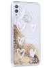 Силиконовый чехол Brilliant sand для Huawei Honor 10 Lite Сердца (золотой песок)