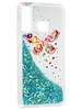 Силиконовый чехол Brilliant sand для Huawei P30 Lite / Honor 20S / Honor 20 lite Яркая бабочка (бирюзовое конфетти)