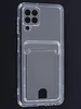 Силиконовый чехол Cardhold для Samsung Galaxy M32 прозрачный (с вырезом для карт)