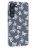 Силиконовый чехол Clear для Samsung Galaxy S23 белые бабочки