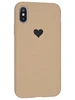 Силиконовый чехол Silicone Hearts для iPhone X, XS, 10 горчичный